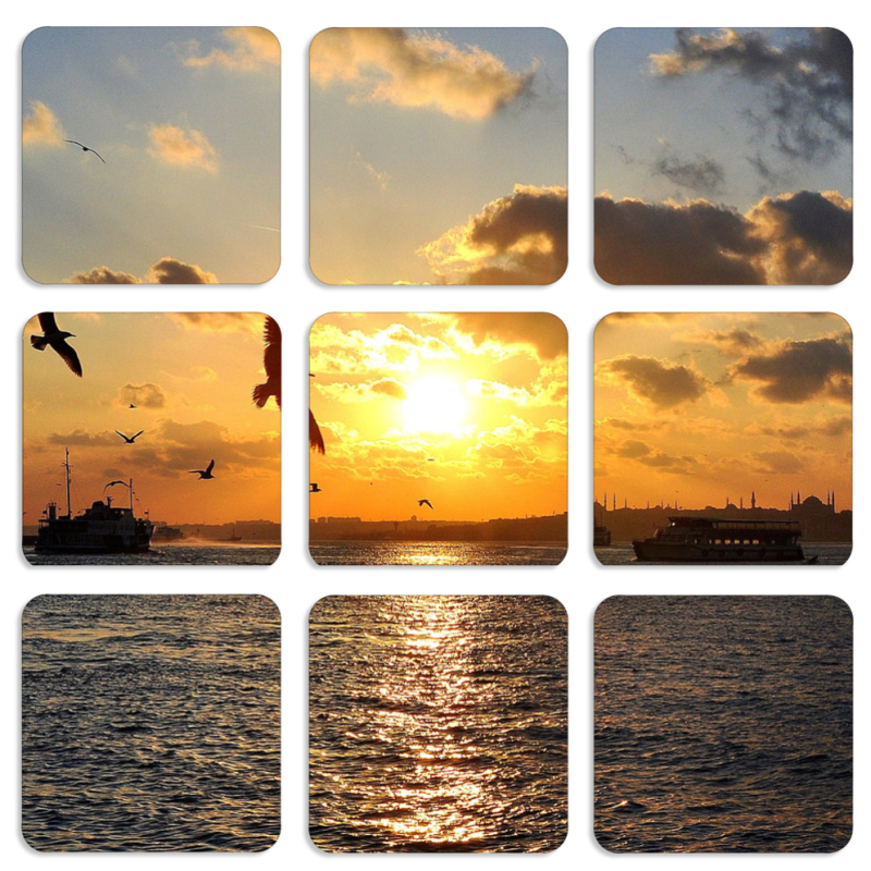 Магнитные фотопазлы 50 на 50 набор 9 штук 