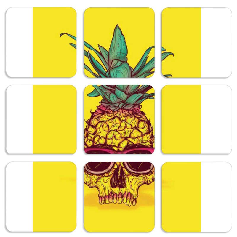 Магнитные фотопазлы 50 на 50 набор 9 штук Pineapple Skull