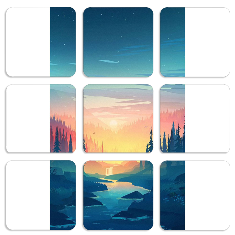 Магнитные фотопазлы 50 на 50 набор 9 штук 