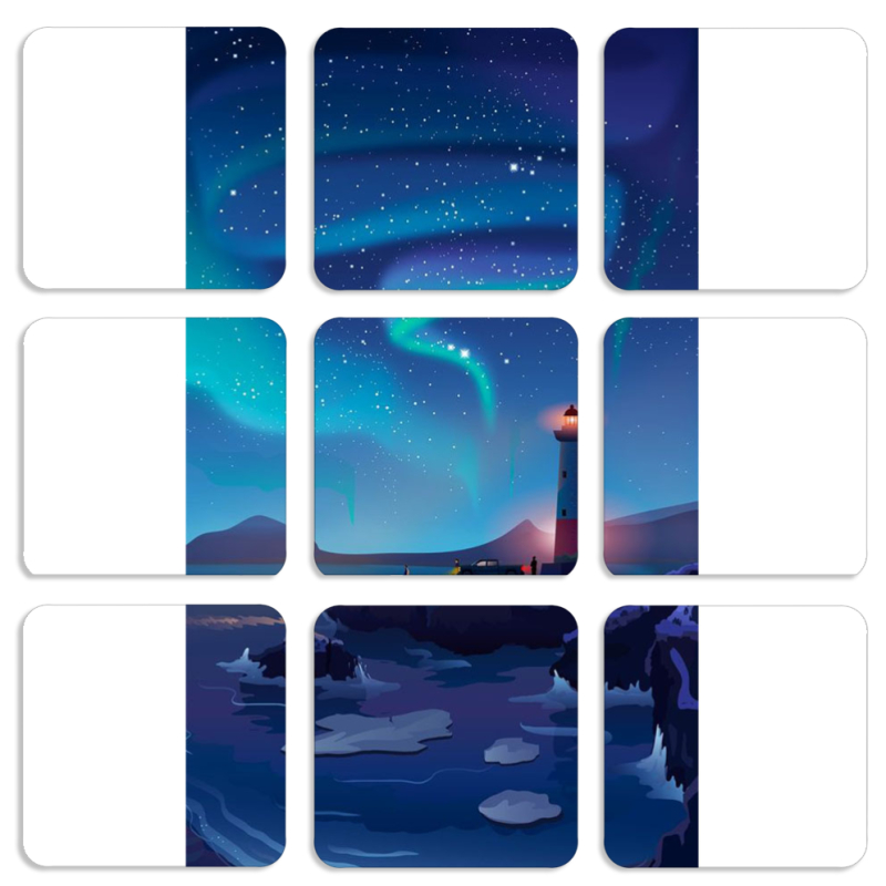 Магнитные фотопазлы 50 на 50 набор 9 штук 