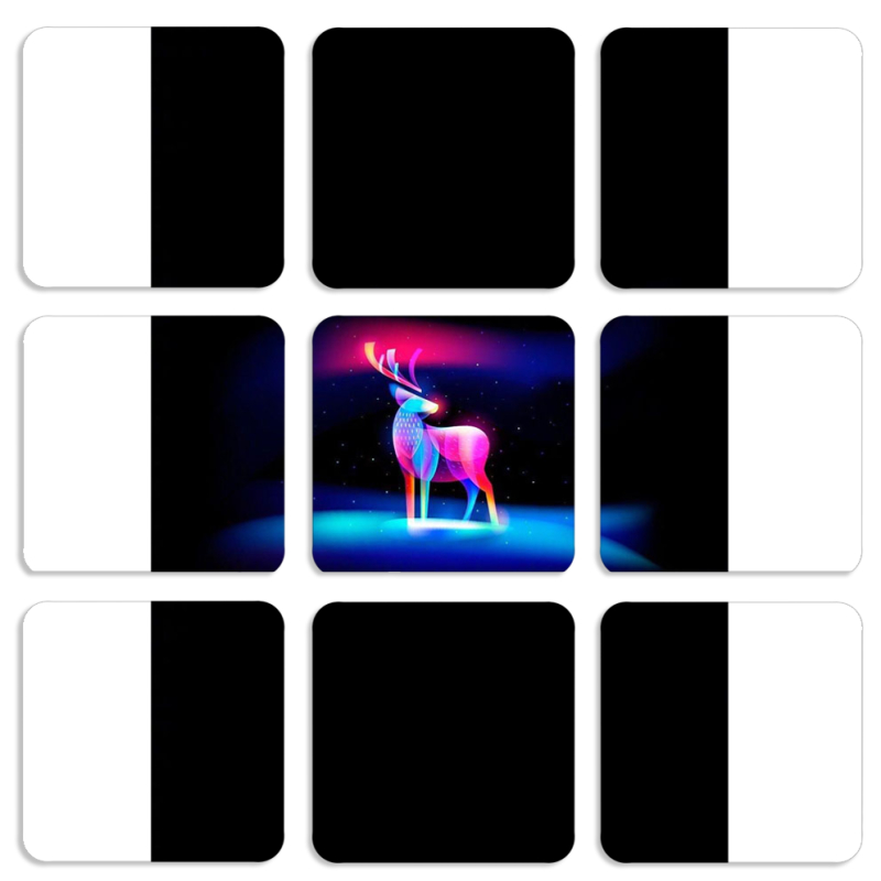 Магнитные фотопазлы 50 на 50 набор 9 штук 