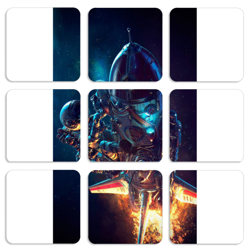 Магнитные фотопазлы 50 на 50 набор 9 штук 