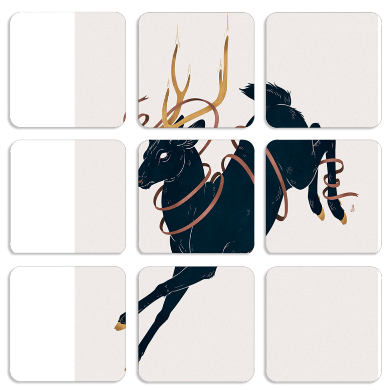Магнитные фотопазлы 50 на 50 набор 9 штук Black Deer