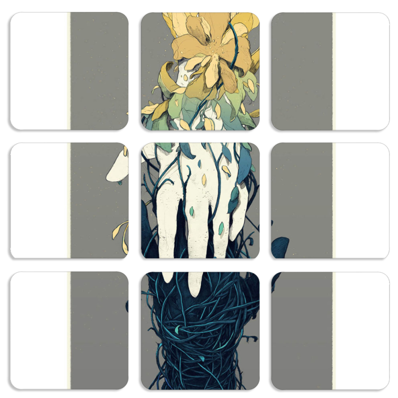 Магнитные фотопазлы 50 на 50 набор 9 штук Natures Hands