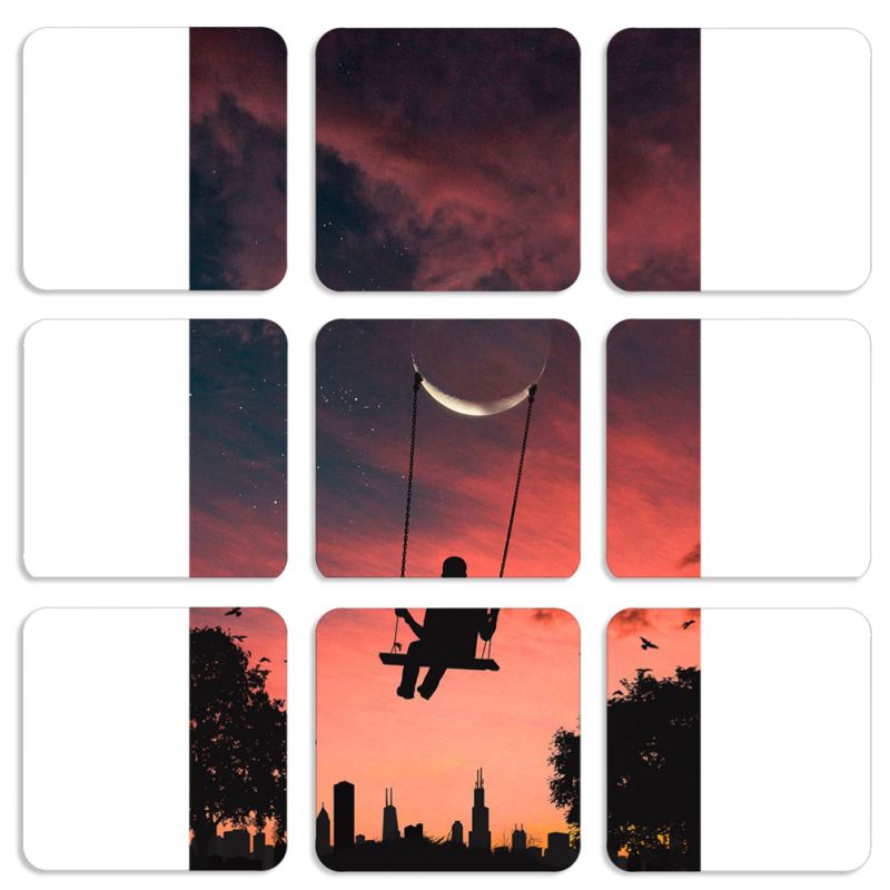 Магнитные фотопазлы 50 на 50 набор 9 штук 