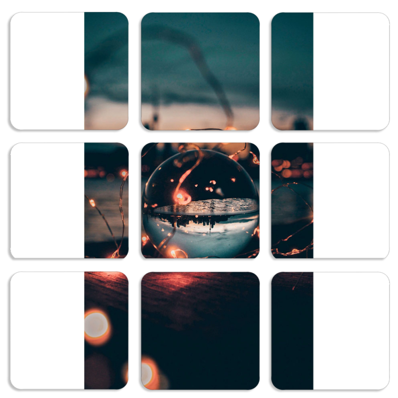 Магнитные фотопазлы 50 на 50 набор 9 штук 