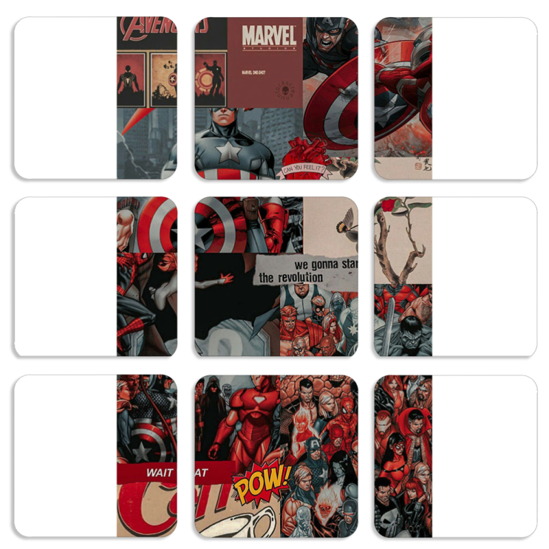 Магнитные фотопазлы 50 на 50 набор 9 штук Marvel Avengers