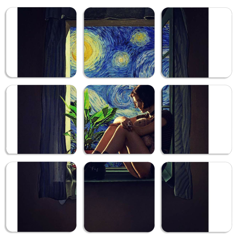 Магнитные фотопазлы 50 на 50 набор 9 штук 