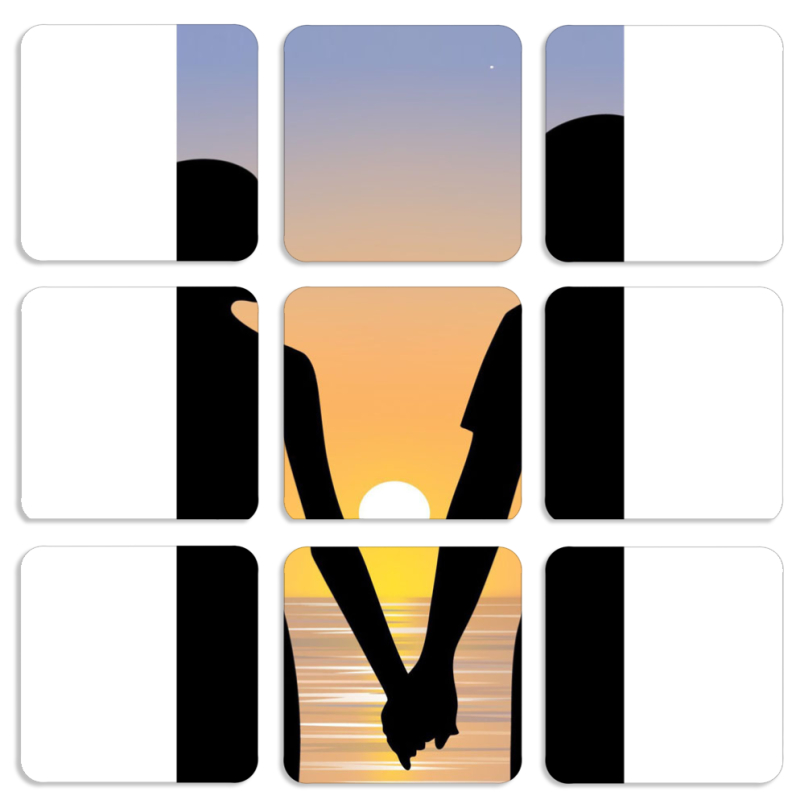 Магнитные фотопазлы 50 на 50 набор 9 штук 