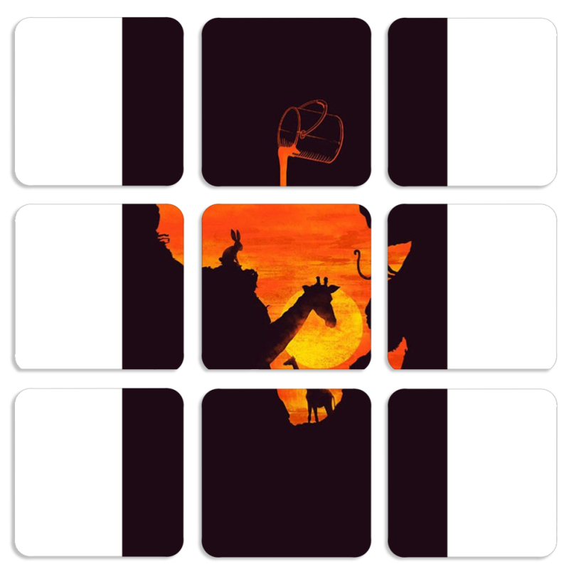 Магнитные фотопазлы 50 на 50 набор 9 штук 