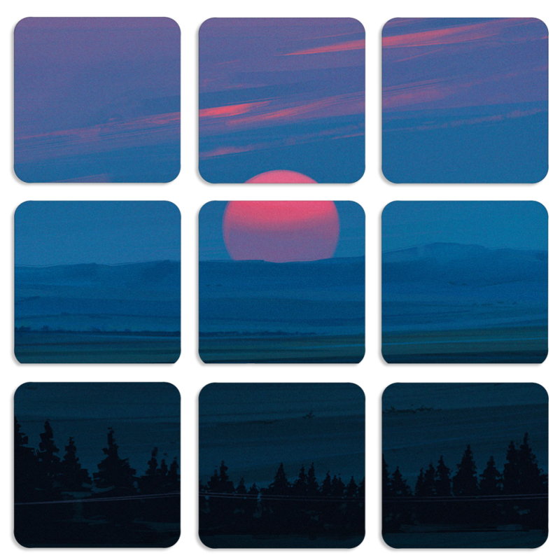 Магнитные фотопазлы 50 на 50 набор 9 штук Cold Red Light