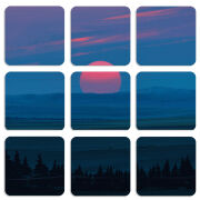 Магнитные фотопазлы 50 на 50 набор 9 штук Cold Red Light