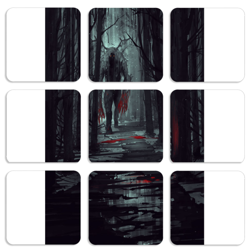 Магнитные фотопазлы 50 на 50 набор 9 штук Forest and Beast