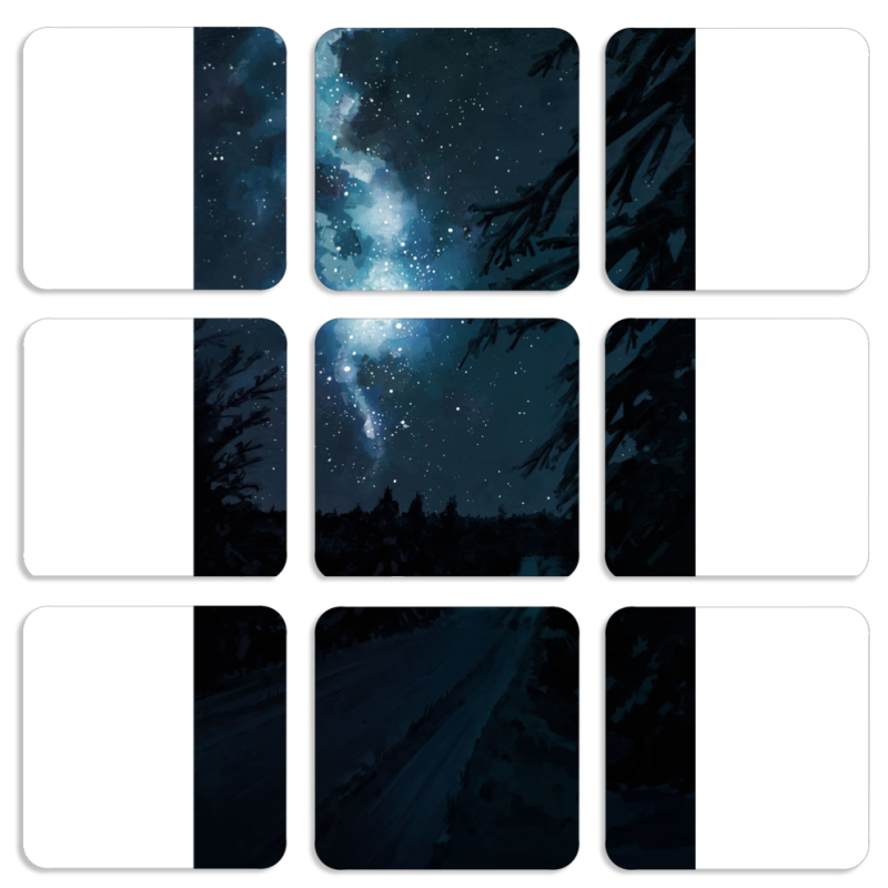 Магнитные фотопазлы 50 на 50 набор 9 штук Between two Days