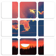 Магнитные фотопазлы 50 на 50 набор 9 штук Twilight