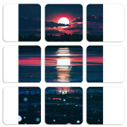 Магнитные фотопазлы 50 на 50 набор 9 штук Midnight