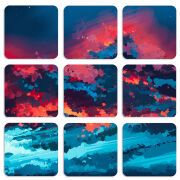 Магнитные фотопазлы 50 на 50 набор 9 штук Thunderclouds