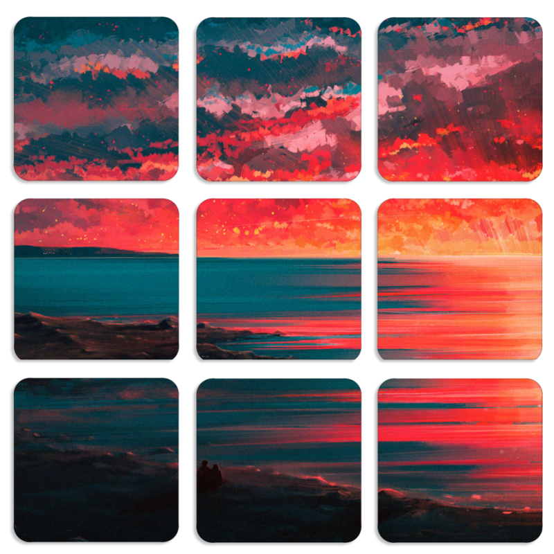 Магнитные фотопазлы 50 на 50 набор 9 штук Seaside a