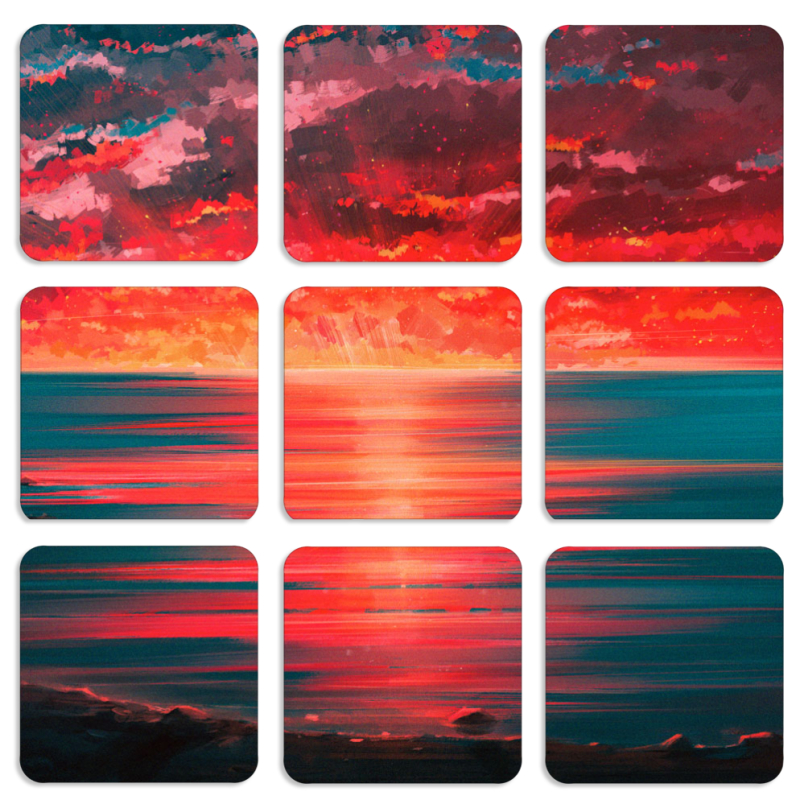 Магнитные фотопазлы 50 на 50 набор 9 штук Seaside b