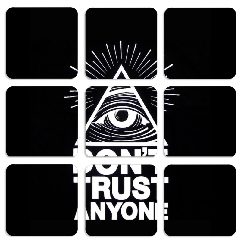 Магнитные фотопазлы 50 на 50 набор 9 штук Dont Trust Anyone