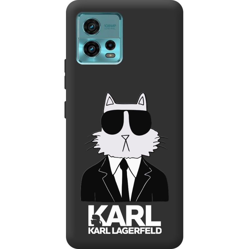 Черный чехол BoxFace Motorola G72 Cat in Black