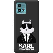 Черный чехол BoxFace Motorola G72 Cat in Black