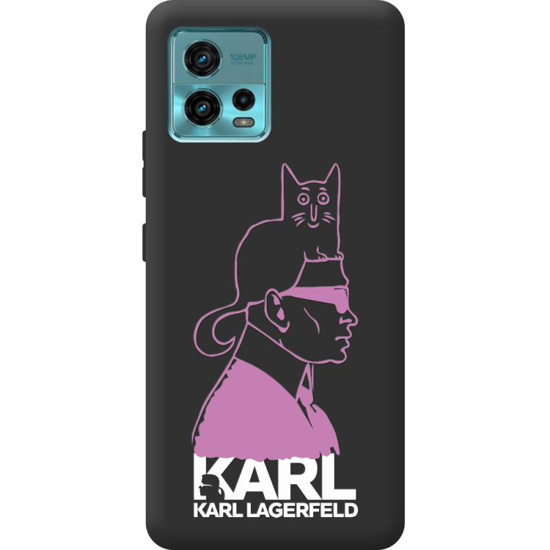 Черный чехол BoxFace Motorola G72 Pink Karl