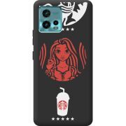 Черный чехол BoxFace Motorola G72 RedWhite Coffee