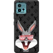 Черный чехол BoxFace Motorola G72 looney bunny