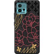 Черный чехол BoxFace Motorola G72 FranceFlowers