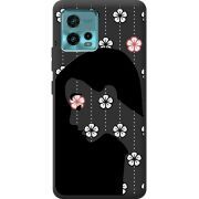 Черный чехол BoxFace Motorola G72 Flower Hair