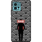 Черный чехол BoxFace Motorola G72 Man Pattern