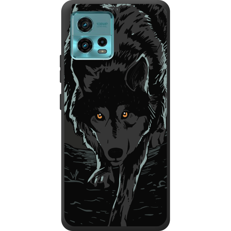 Черный чехол BoxFace Motorola G72 Wolf