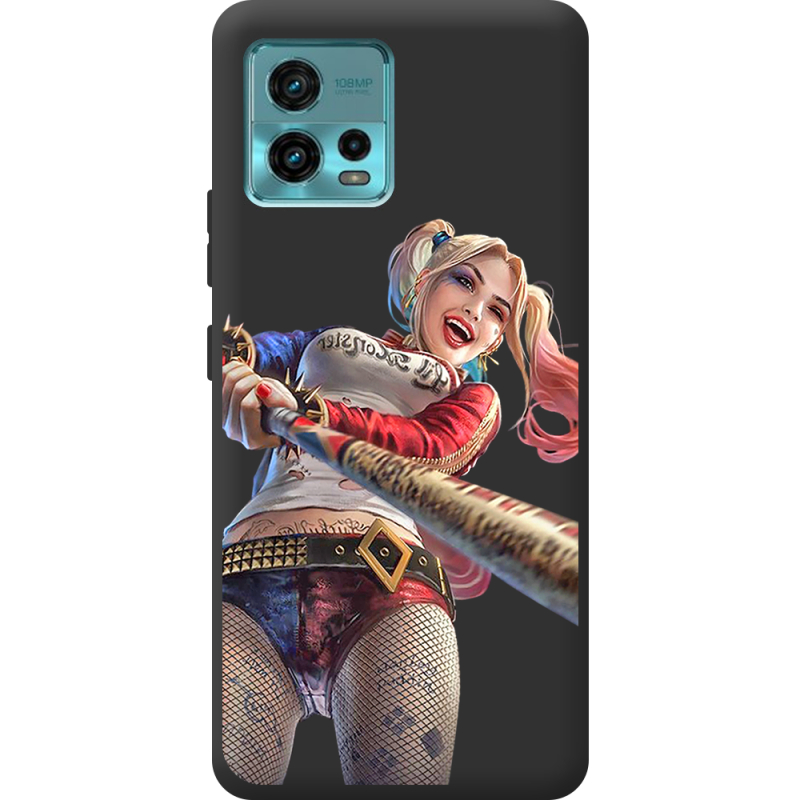 Черный чехол BoxFace Motorola G72 Happy Harley Quinn