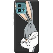 Черный чехол BoxFace Motorola G72 Lucky Rabbit