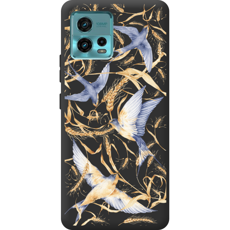 Черный чехол BoxFace Motorola G72 Ластівки