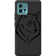 Черный чехол BoxFace Motorola G72 Wolf