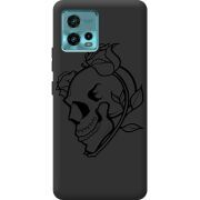 Черный чехол BoxFace Motorola G72 Skull and Roses