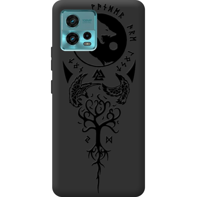 Черный чехол BoxFace Motorola G72 Hugin and Munin