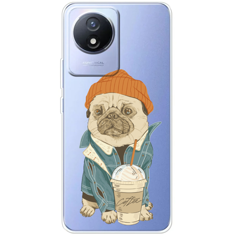 Прозрачный чехол BoxFace Vivo Y02 Dog Coffeeman