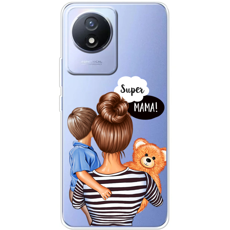 Прозрачный чехол BoxFace Vivo Y02 Super Mama and Son