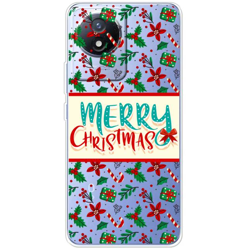 Прозрачный чехол BoxFace Vivo Y02 Vintage Christmas Pattern