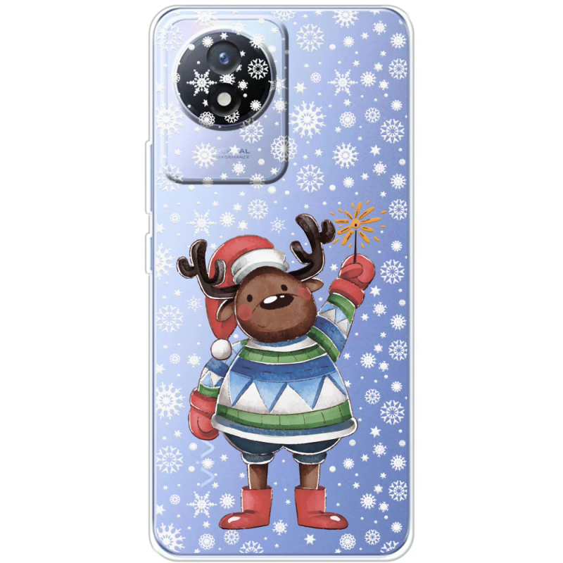 Прозрачный чехол BoxFace Vivo Y02 Christmas Deer with Snow