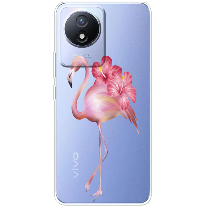 Прозрачный чехол BoxFace Vivo Y02 Floral Flamingo