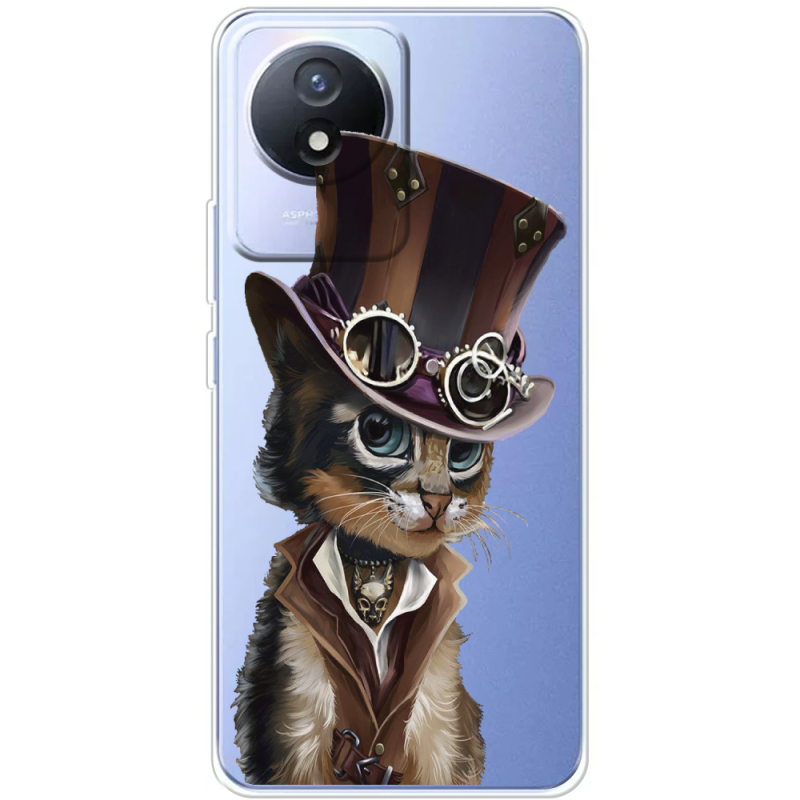 Прозрачный чехол BoxFace Vivo Y02 Steampunk Cat