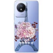 Чехол со стразами Vivo Y02 Eiffel Tower