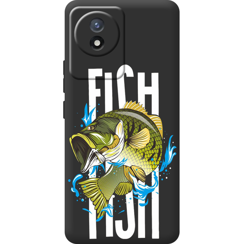 Черный чехол BoxFace Vivo Y02 Fish