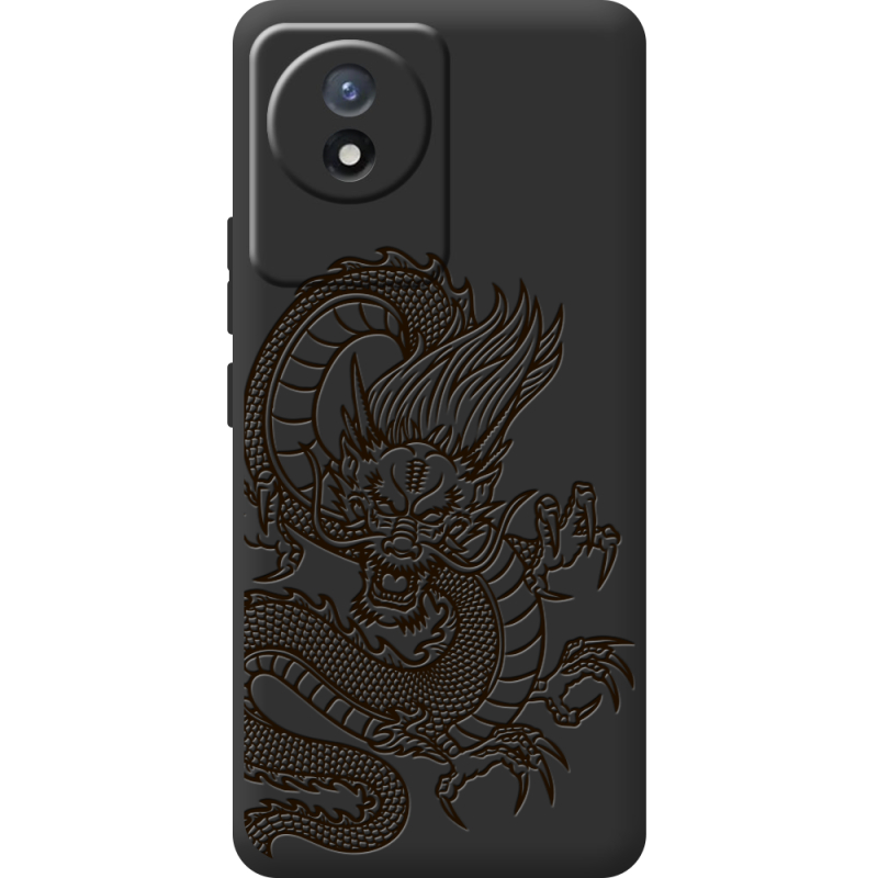 Черный чехол BoxFace Vivo Y02 Chinese Dragon