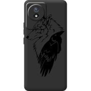 Черный чехол BoxFace Vivo Y02 Wolf and Raven