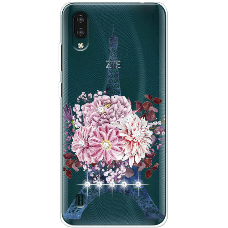 Чехол со стразами ZTE Blade A51 Lite Eiffel Tower